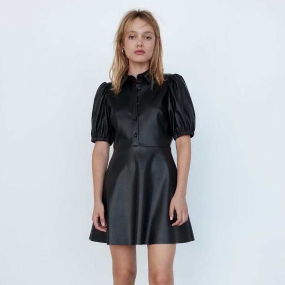 Zara Faux Leather Mini Dress